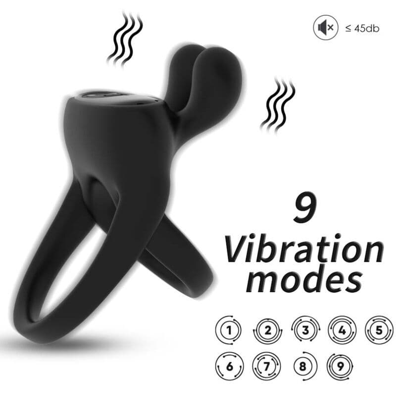 ARMONY - Prsten vibrator zec crni