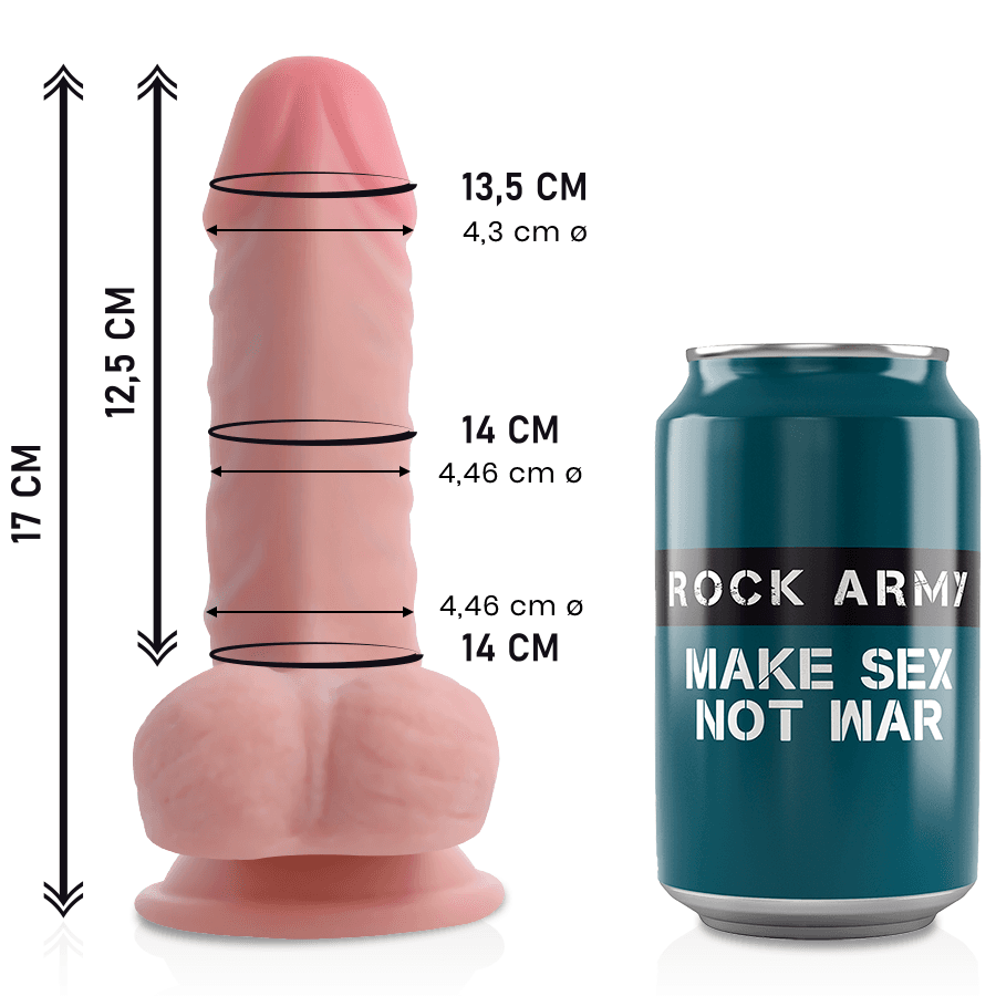 ROCKARMY - Dildo s dvostrukom gustoćom Panzer, 17 cm Ø 4,46 cm