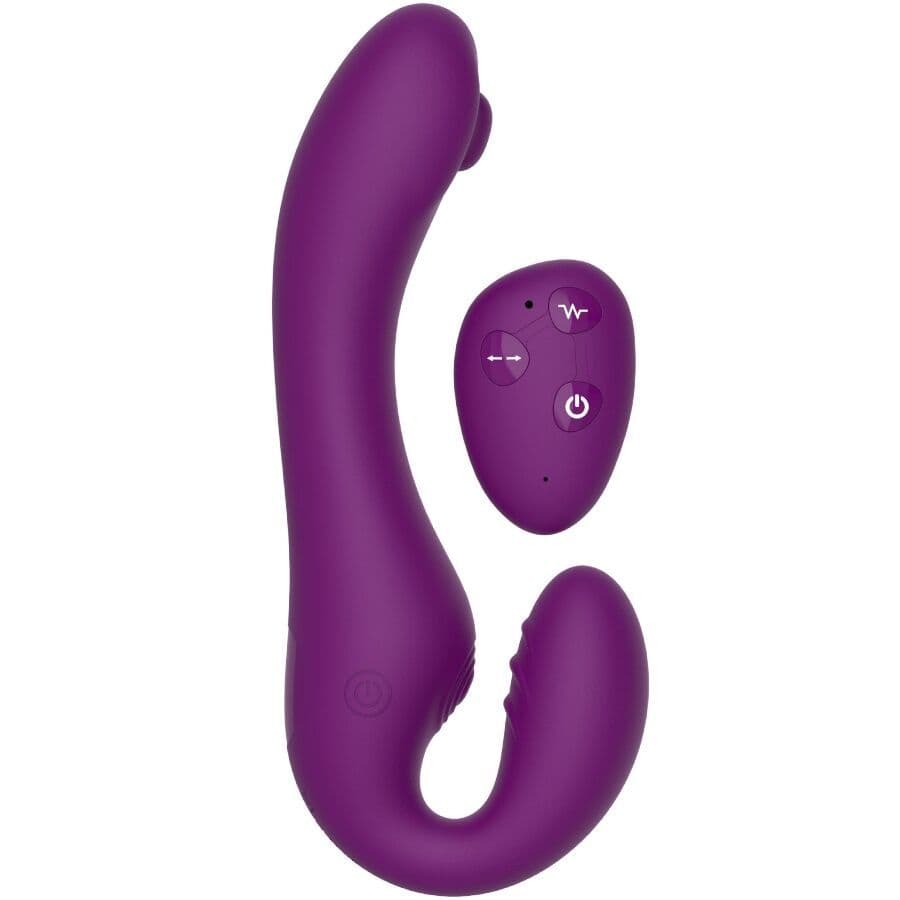 XOCOON - 2-V-1 STRAPLESS STRAP-ON VIBRATOR Z DALJINSKIM UPRAVLJALNIKOM, VIJOLIČEN