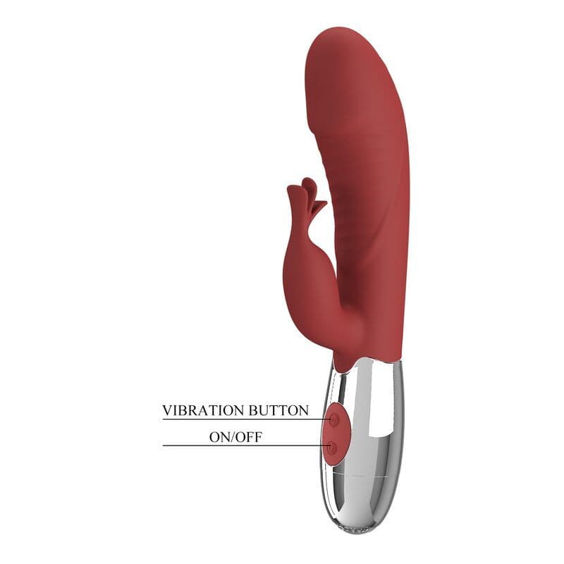 PRETTY LOVE - Rosewood vibrator u obliku zeca, 30 funkcija USB puniva crvena