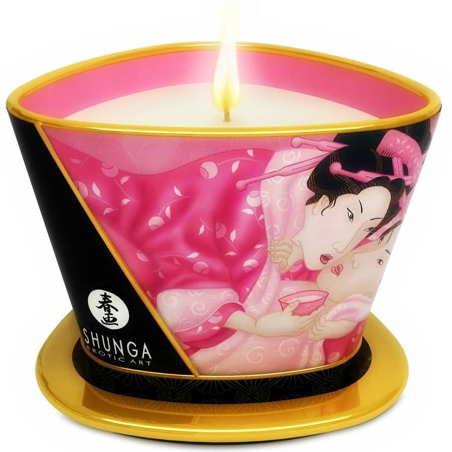 SHUNGA - MINI CARESS BY CANDLELIGHT MASAŽNA SVIJEĆA, AFRODIZIJAČKE RUŽE 170 ML