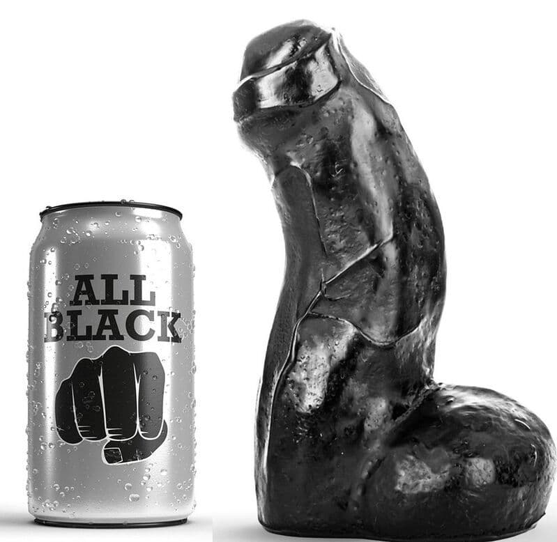 ALL BLACK, REALISTIČNI DONG, CRNI, 17 CM