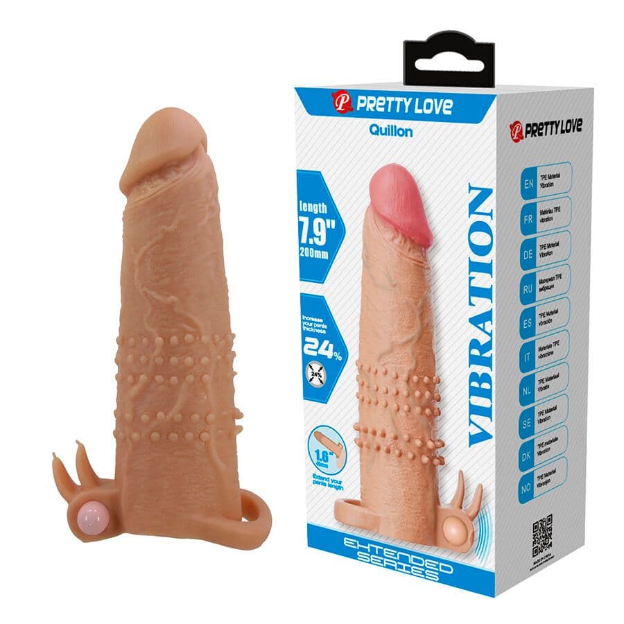 PRETTY LOVE - QUILLON OVOJ ZA PENIS S STIMULATORJEM KLITORISA IN VIBRACIJO