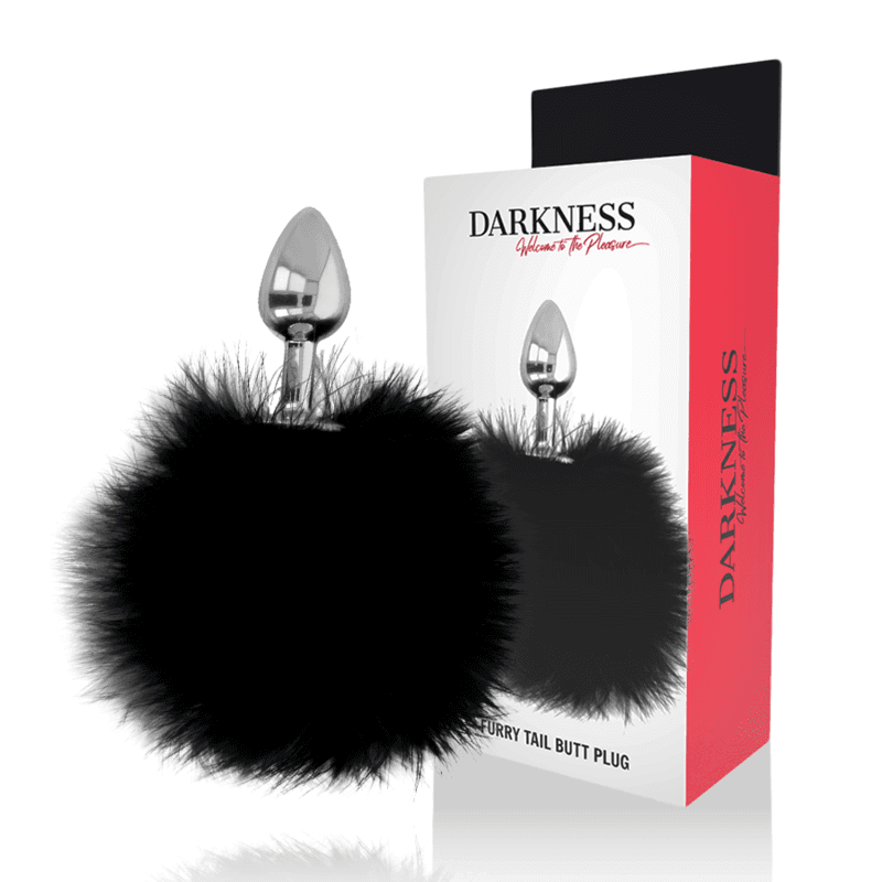 DARKNESS - ANALNI ČEP S REPOM, CRNI, 7 CM