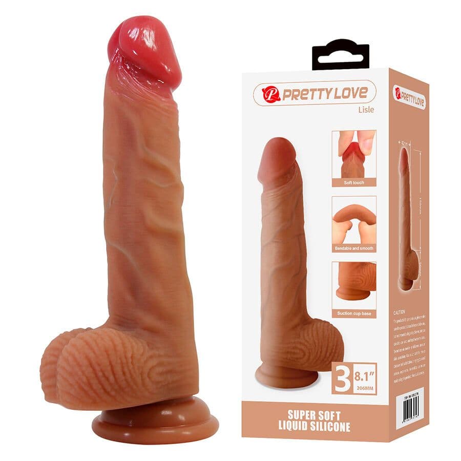 PRETTY LOVE - LISLE REALISTIČNI DILDO S VAKUUMSKOM ČAŠICOM 20,6 CM, Ø 4,2 CM