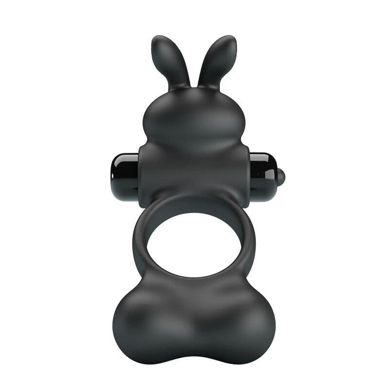 PRETTY LOVE, VIBRIERENDER PENISRING MIT HASE-STIMULATOR, 10 FUNKTIONEN, SCHWARZ