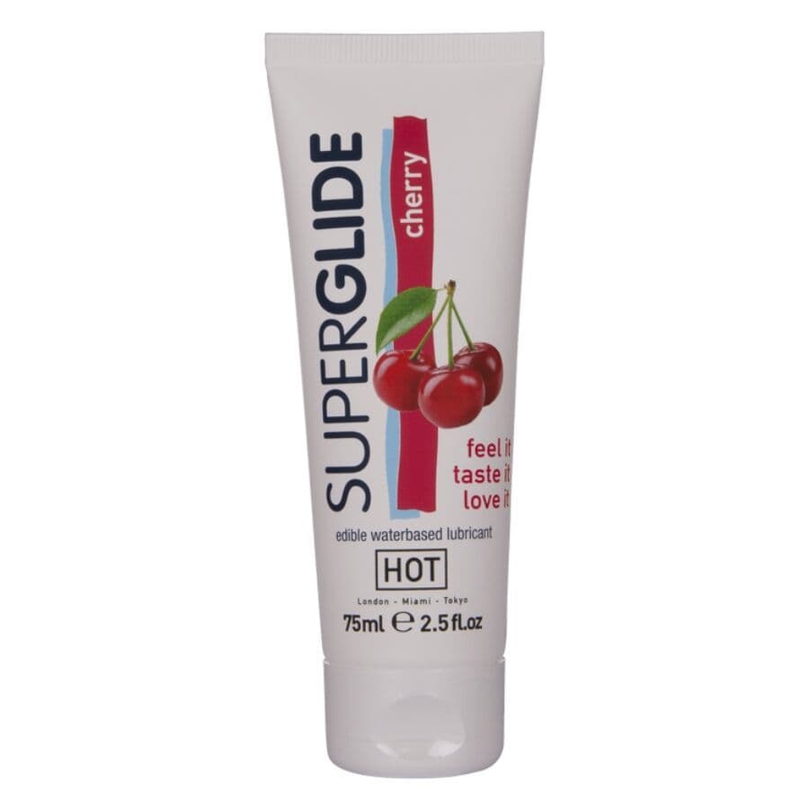 HOT - SUPERGLIDE JESTIVI LUBRIKANT NA BAZI VODE TREŠNJA 75 ML