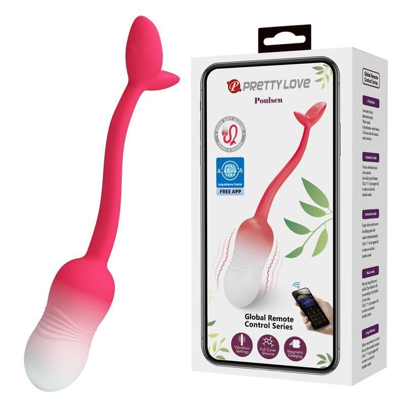 PRETTY LOVE, PULSIERENDES VIBRATIONS-EI MIT APP-STEUERUNG, 12 FUNKTIONEN, USB-AUFLADBAR, PINK