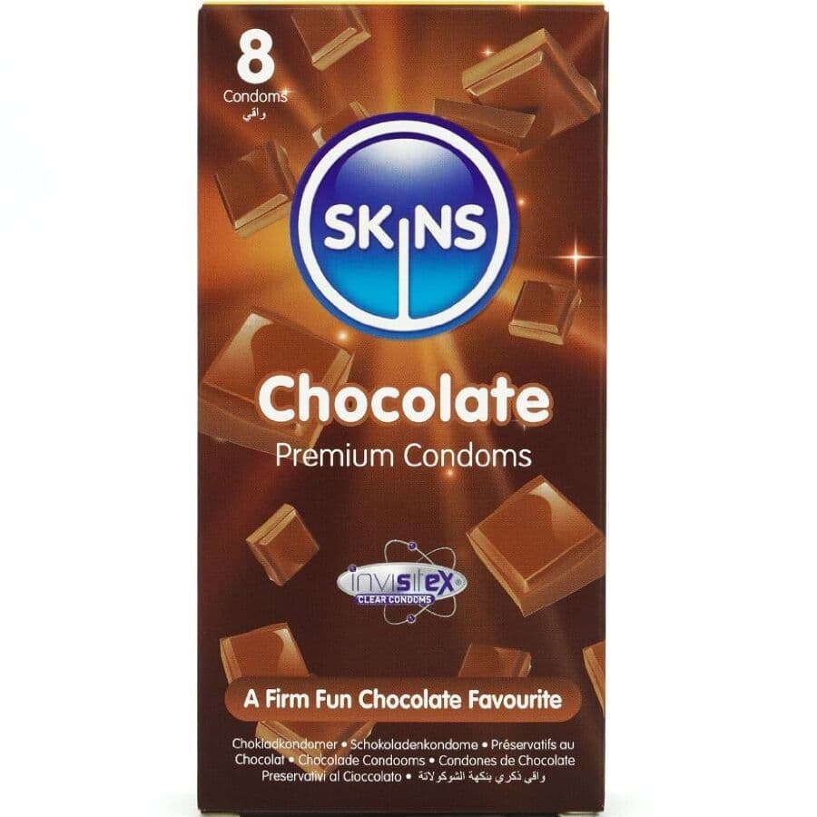SKINS - CHOCOLATE PREMIUM KONDOMI S OKUSOM ČOKOLADE, PAKIRANJE 8