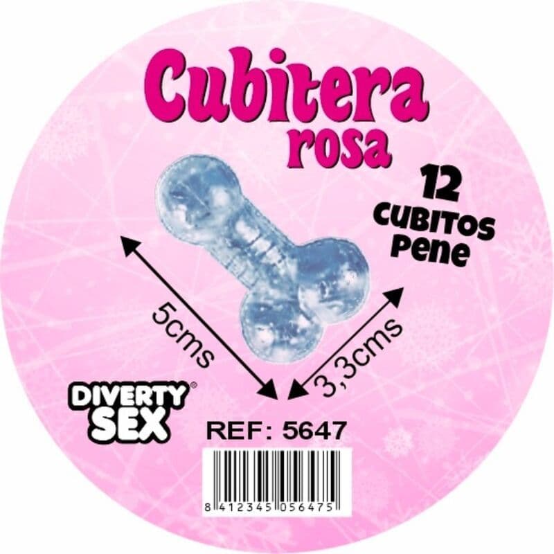 DIABLO PICANTE - 12 PENISSE AUS HARTEM SILIKON ZUM HÄNGEN VON EIS-EISKÖRBEN, ROSA