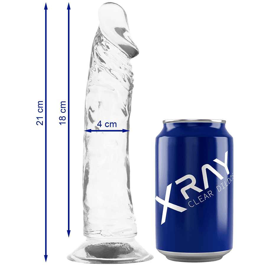 X RAY, PROZIRNI DILDO CLEAR COCK 21 CM X 4 CM
