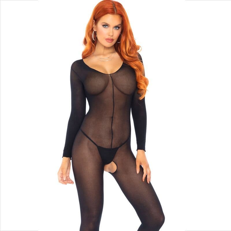 LEG AVENUE - CRNI BODYSTOCKING S DUGIM RUKAVIMA