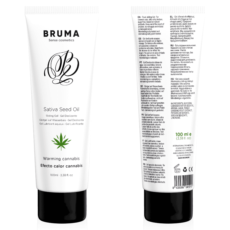 BRUMA - SATIVA GEL ZA KLIZANJE S EFEKTOM ZAGRIJAVANJA I OKUSOM KANABISA 100 ML
