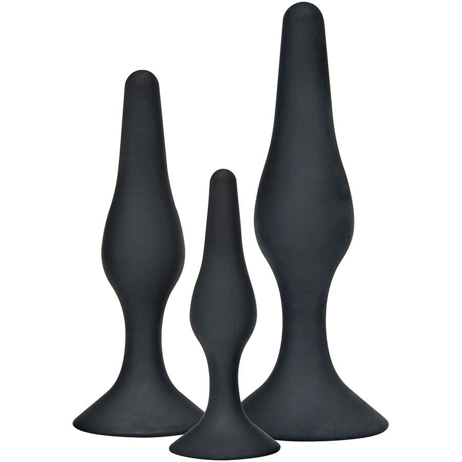TOYJOY - ANAL PLAY CURVY COMPANIONS, KOMPLET 3 ANALNA ČEPA, CRNI