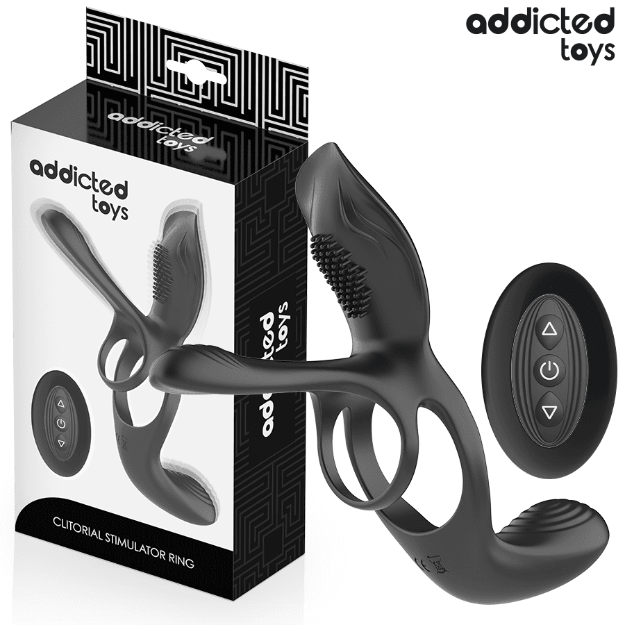 ADDICTED TOYS - DVOJNI OBROČEK ZA PENIS S STIMULATORJEM KLITORISA