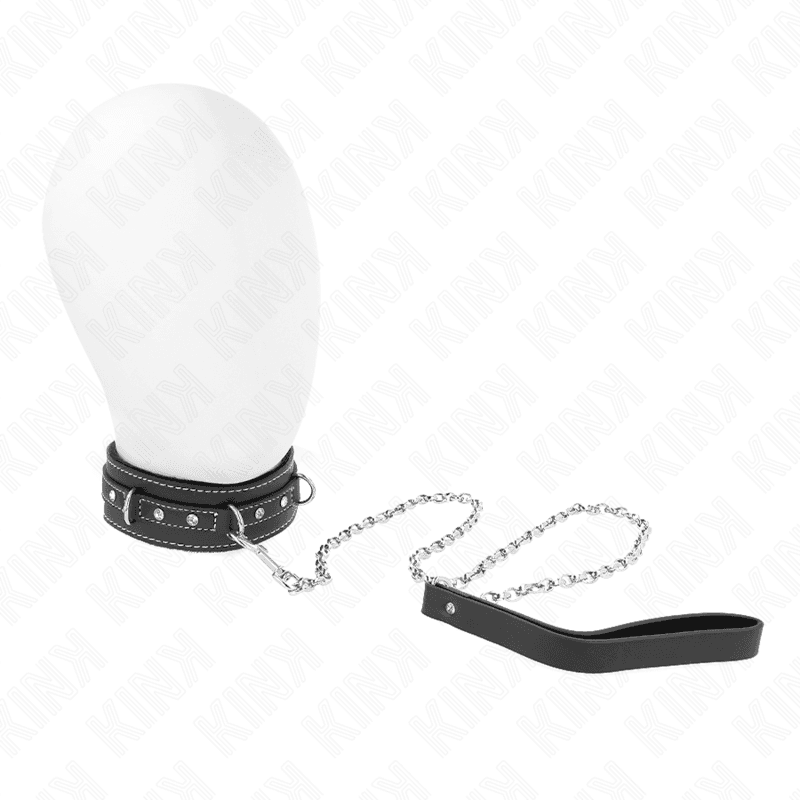 KINK OGRLICA S POVODCEM OD PVC KOŽE 105 CM S ZAKOVICAMA OD CIRKONA 41,5 X 4 CM
