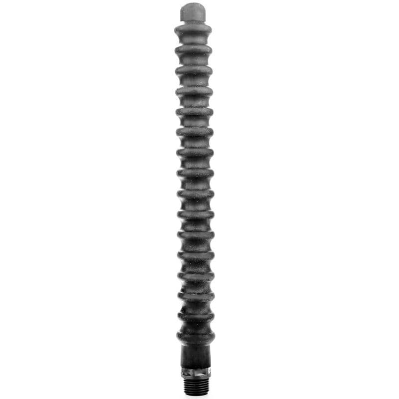 ALL BLACK - Valjarav silikonski analni tuš mega ripple od 28,5 cm