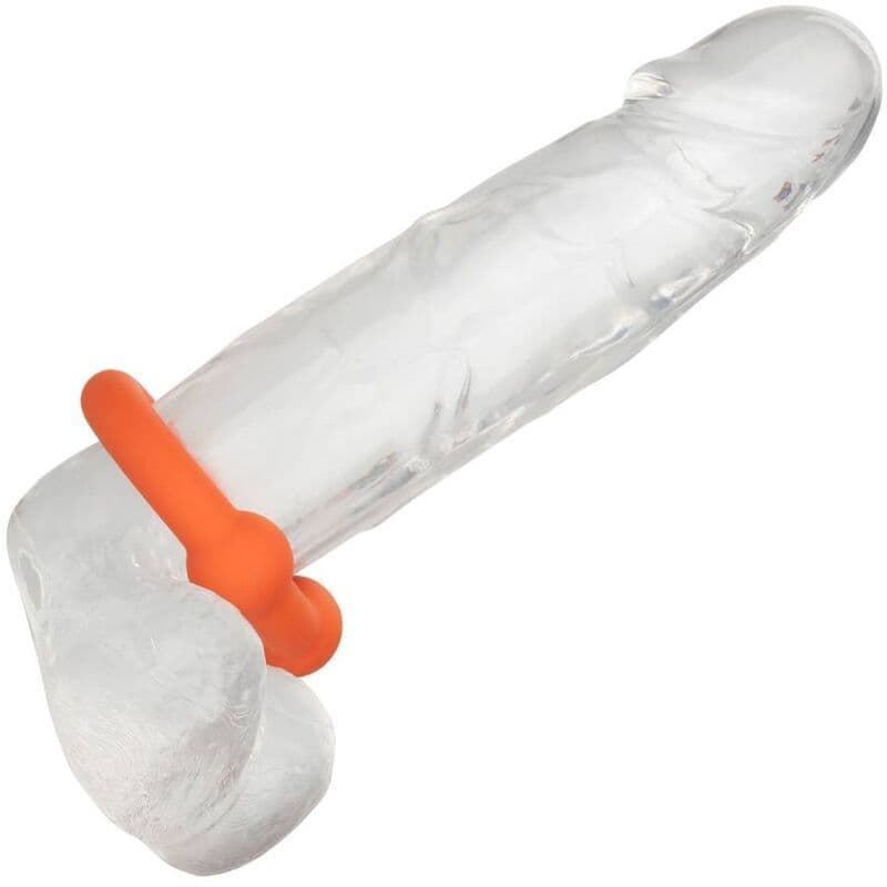CALEXOTICS - ALPHA DVOJNI OBROČEK ZA PENIS S KROGLICO, ORANŽEN