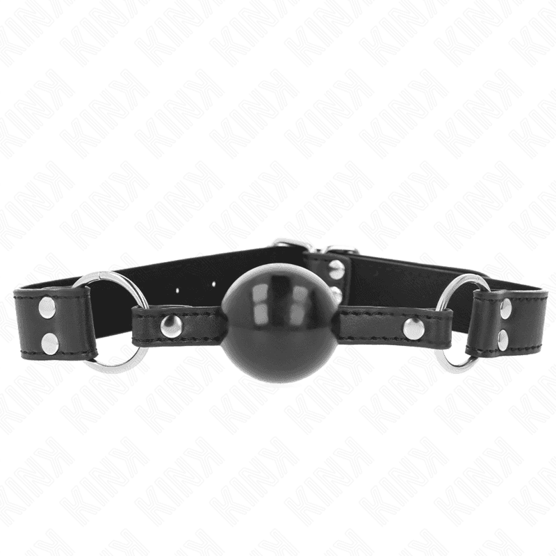 KINK GAG ZA USTA S MEKANOM PUNOM KUGLOM 4 CM I REMENOM OD UMJETNE KOŽE, 62 X 2,5 CM, PODESIVI 42-58 CM