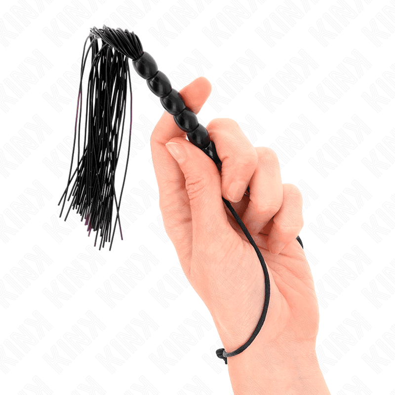 KINK - MINI SILIKONSKI BIČ SA 6 CRNIH KUGLICA, 26 CM