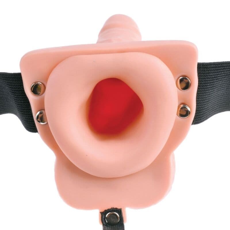FETISH FANTASY SERIES - PODESIVO REMENJE S DALJINSKIM UPRAVLJAČEM, REALISTIČNIM PENISOM I PUNJIVIM TESTISIMA S VIBRATOROM, 15 CM