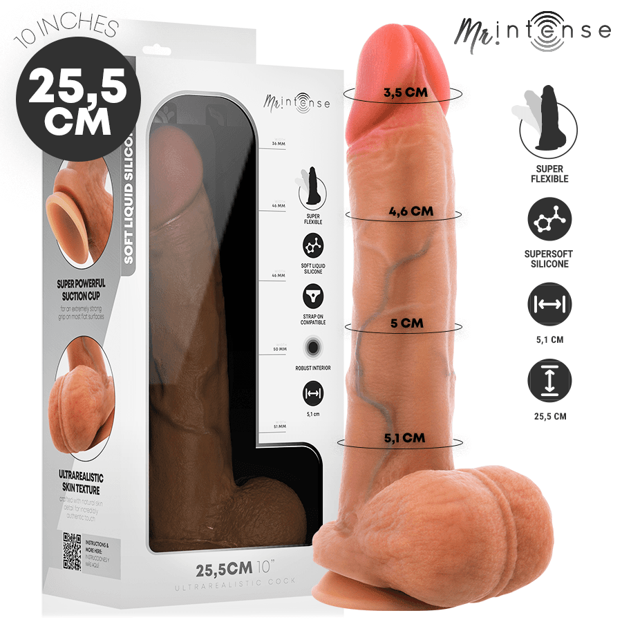 MR INTENSE - Gary XL ultra-realistični penis sa testisima od silikona, 25,5 cm -Ø- 5,1 cm
