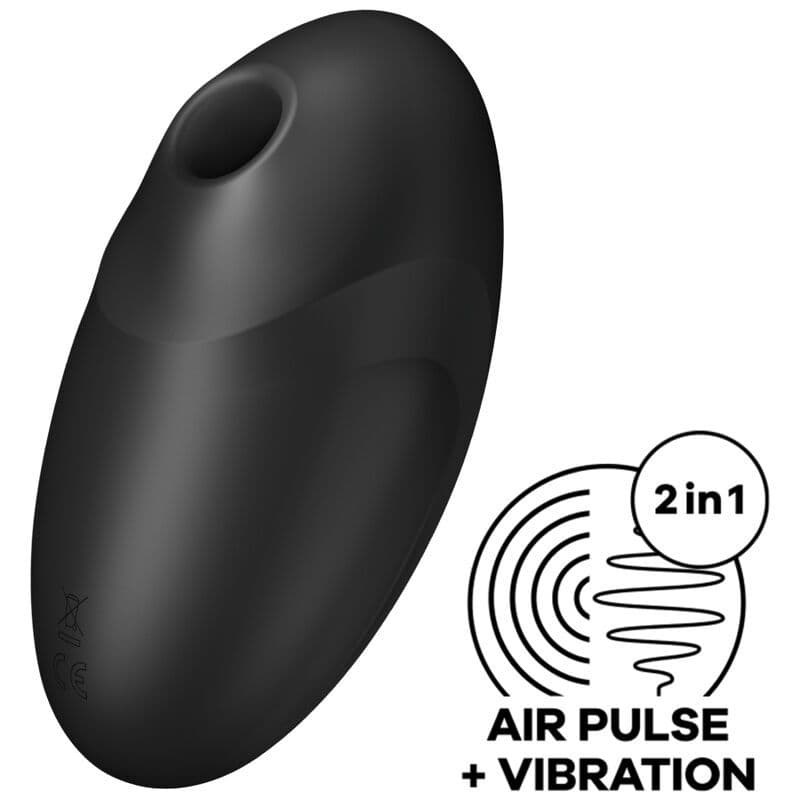 SATISFYER VULVA LOVER 3 STIMULATOR Z ZRAČNIMI PULZI IN VIBRATOR, ČRN