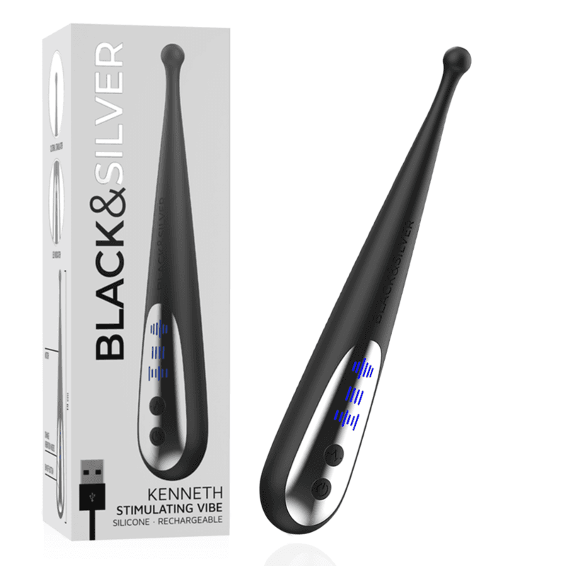 BLACK&SILVER - Vibrator za klitoris Kenneth stimulirajući vibrator