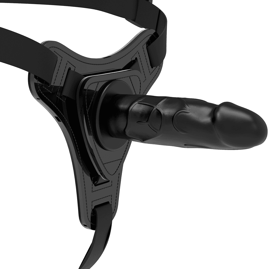 FETISH SUBMISSIVE - REMENJE, REALISTIČNI SILIKON, CRNO, 15 CM