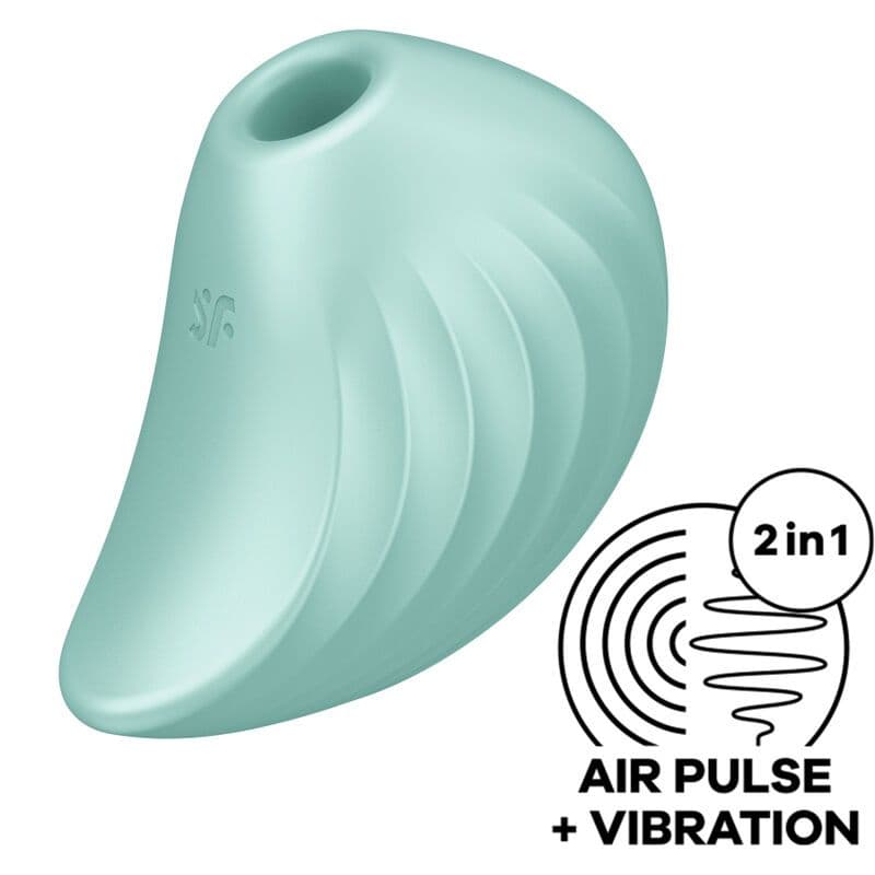 SATISFYER PEARL DIVER STIMULATOR IN VIBRATOR Z ZRAČNIMI PULZI ZELEN