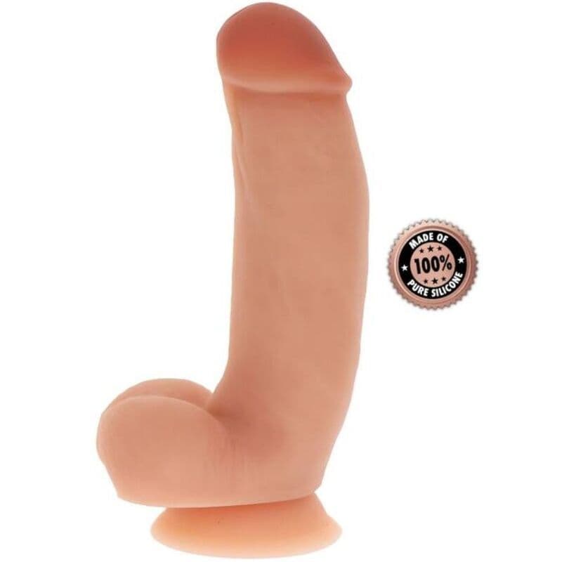 GET REAL - SILIKONSKI DILDO 18 CM S MUDIMA, BOJA KOŽE