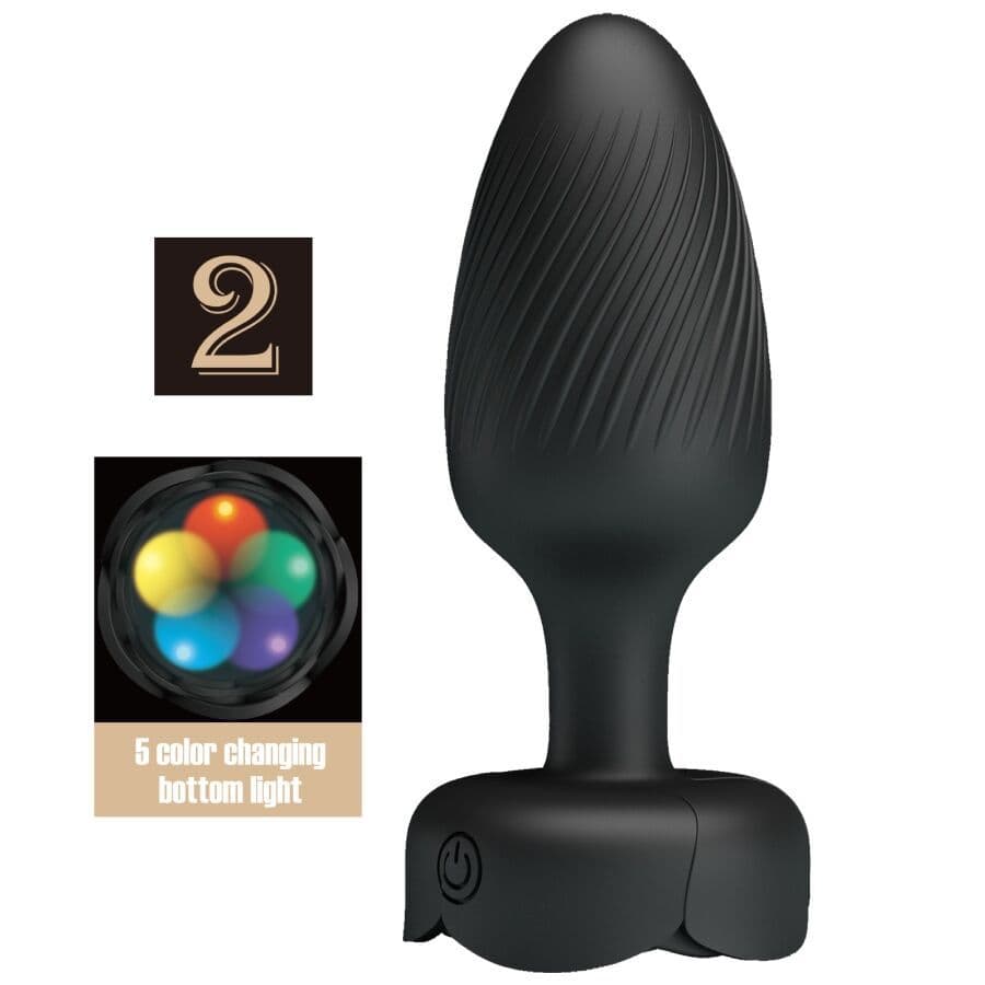 PRETTY LOVE - VARIAN ANALNI ČEP S LED SVJETLOM CRNI 10,8 CM