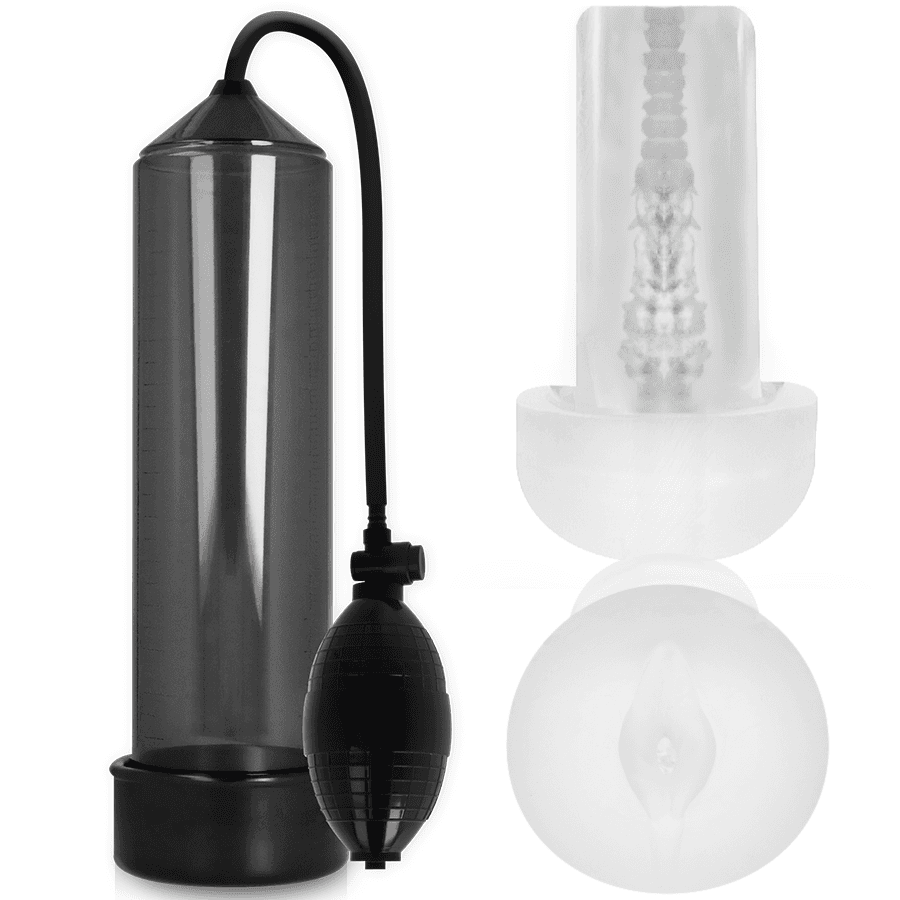 PUMP ADDICTED - RX3 CRNA PUMPA ZA PENIS S NAVLAKOM PLEASURE SLEEVE