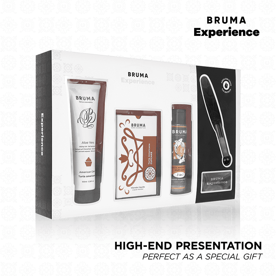 BRUMA XPERIENCE - KOMPLET SWEET TEMPTATION S VIBRACIJSKIM LUBRIKANTOM, AMERICAN CAKE
