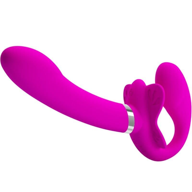 PRETTY LOVE - VALERIE DVOSTRUKI STRAP-ON VIBRATOR 12 VIBRACIJA LJUBIČASTI