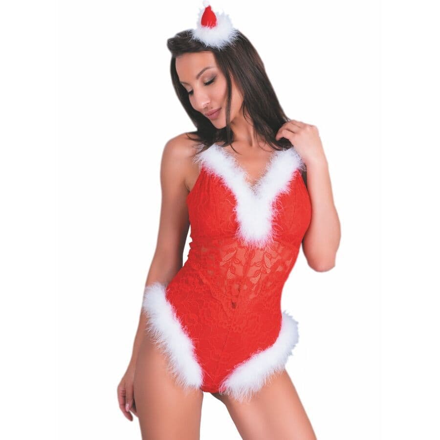 LIVCO CORSETTI FASHION - BOŽIČNI BODY NAUGHTY SANTA LC 90706 L/XL