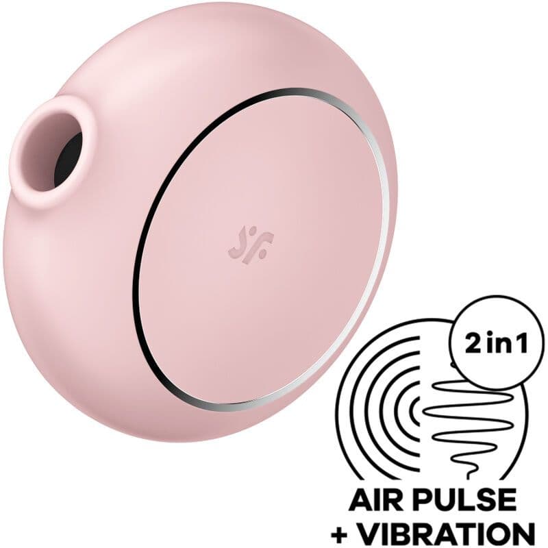 SATISFYER PRO TO GO 3 DVOJNI STIMULATOR IN VIBRATOR Z ZRAČNIMI PULZI ROŽNAT