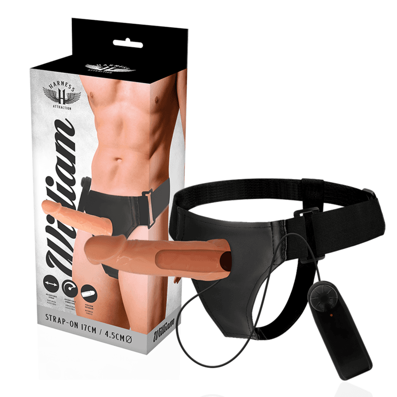 HARNESS ATTRACTION - WILLIAN HOLLOW RNES REMENJE S VIBRATOROM 17 CM Ø 4,5 CM