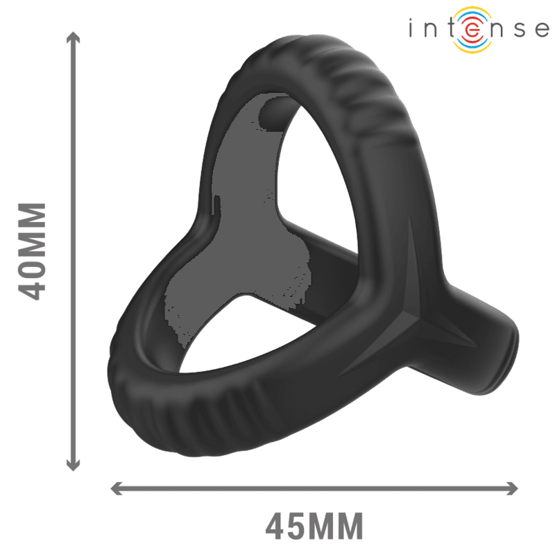 INTENSE - CARSON DOUBLE SILICONE PENIS RING BLACK MODEL 4