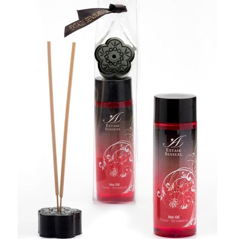 EXTASE SENSUAL - STIMULATIVNO MASAŽNO OLJE Z GRELNIM UČINKOM JAGODA 100 ML