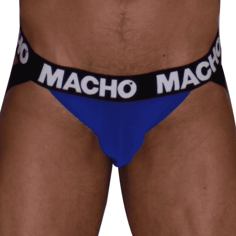 MACHO - MX28AZ MUŠKE TANGA GAĆICE JOCKSTRAP PLAVA S MREŽOM GRILLE