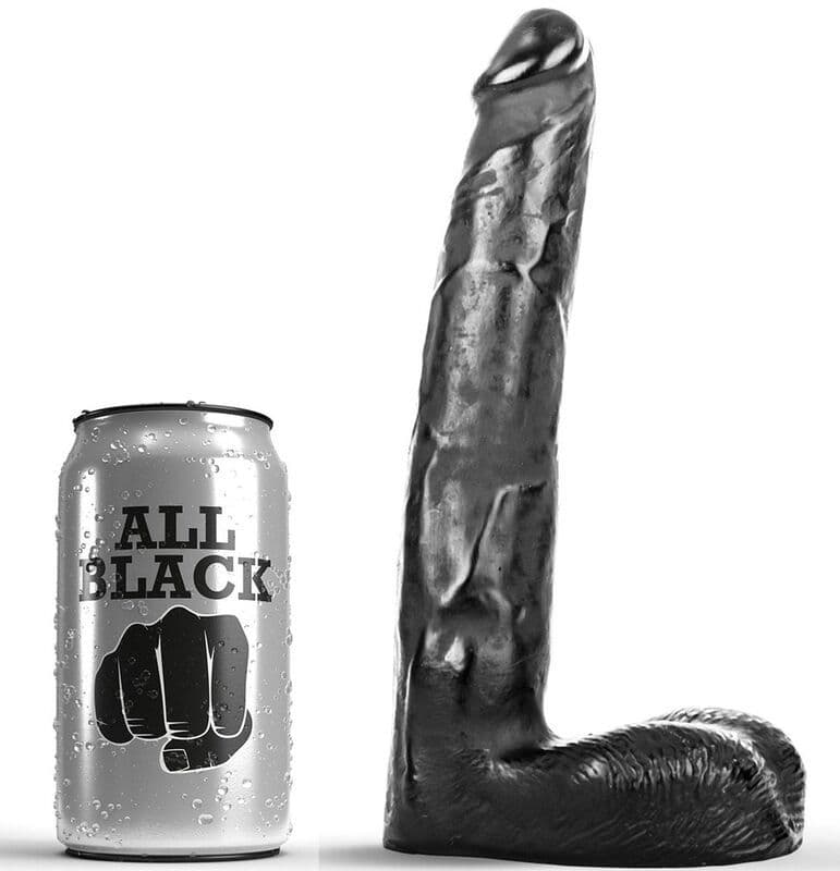 ALL BLACK - realističan dildo, 21 cm