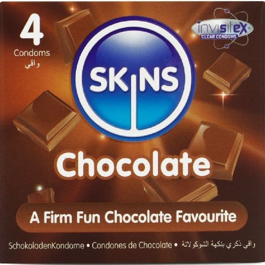 SKINS - CHOCOLATE PREMIUM KONDOMI S OKUSOM ČOKOLADE, PAKIRANJE 4
