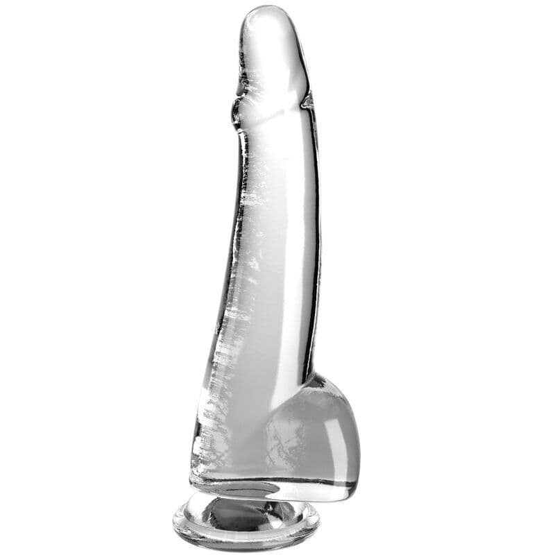KING COCK PROZIRNI DILDO S MOŠNJAMA 19 CM, PROZIRNI