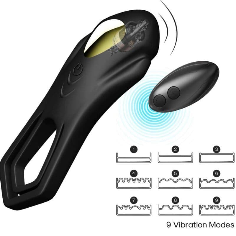 ARMONY - Roadster vibrator dvostruki prsten daljinski upravljač crni