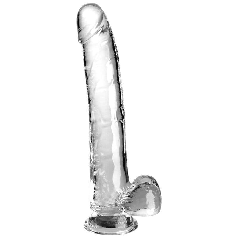 KING COCK PROZIRNI DILDO S MOŠNJAMA 24,8 CM, PROZIRNI