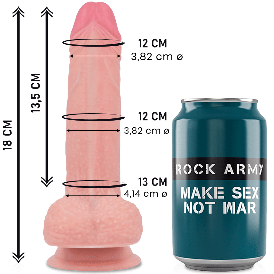 ROCKARMY - REALISTIČNI DILDO OD TEKUĆEG SILIKONA PREMIUM MUSTANG 18 CM -O- 4,14 CM
