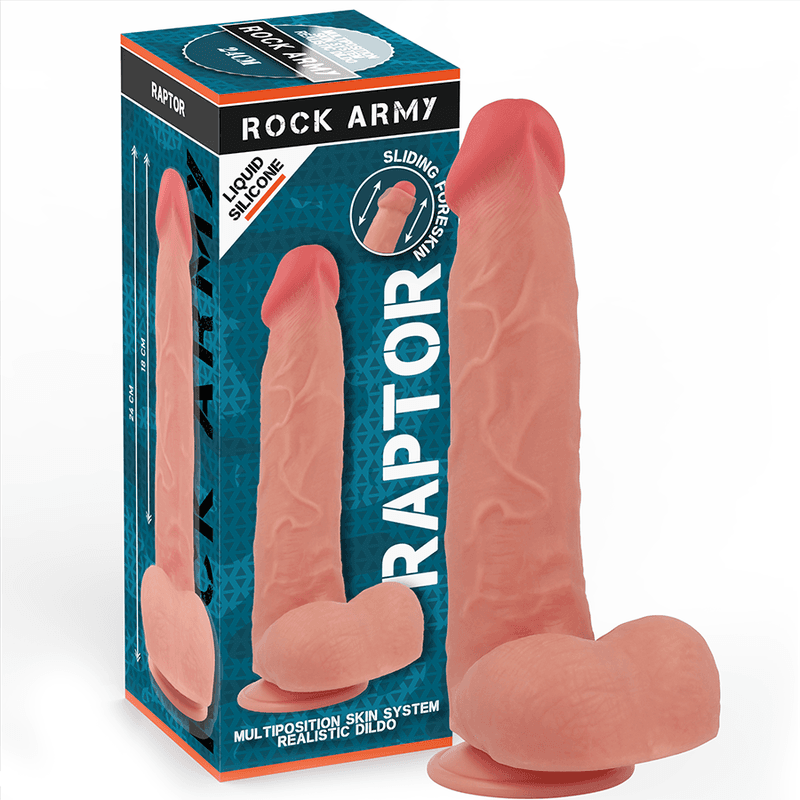 ROCKARMY - RAPTOR DILDO OD TEKUĆEG SILIKONA 24 CM, PROMJER 4,4 CM