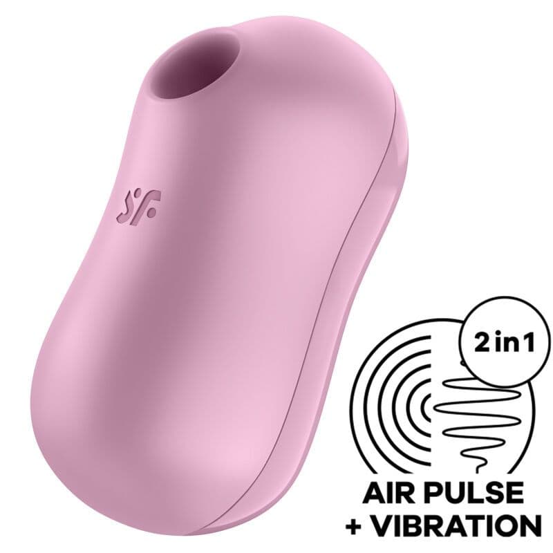 SATISFYER COTTON CANDY STIMULATOR IN VIBRATOR Z ZRAČNIMI PULZI SIVKAST
