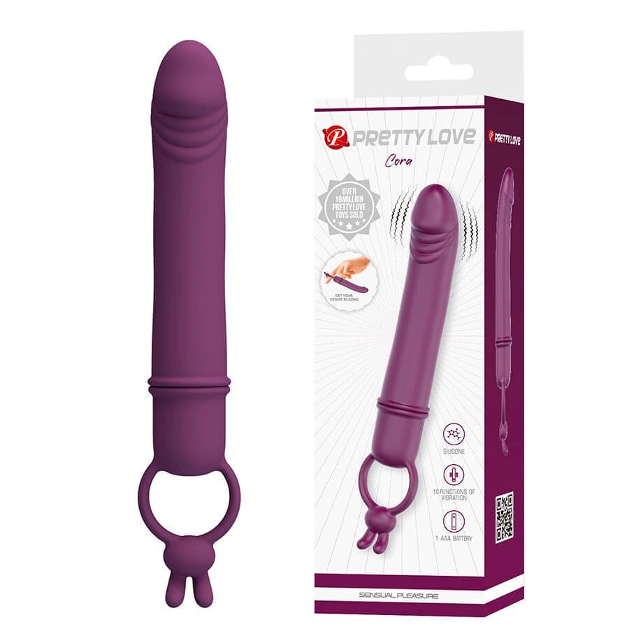 PRETTY LOVE CORA - VIBRATOR U OBLIKU PENISA S PRSTENOM ZA PRSTE